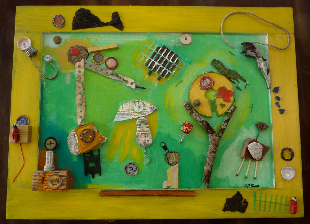 collage wood austin art